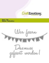 CraftEmotions Mal Text - Wir feiern Duits  Card 11x9cm