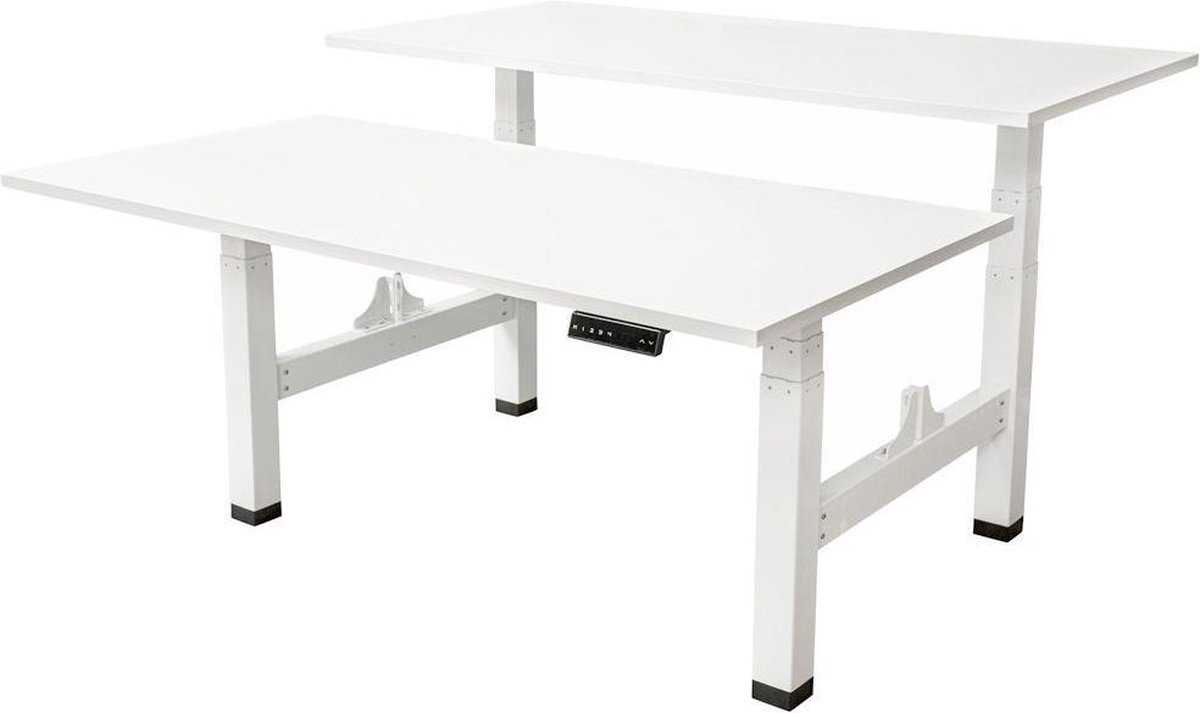 IVOL Bureau duo réglable électriquement 140x80 cm Deux double moteur -  Zwart avec