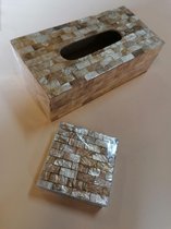 tissue box zakdoekhouder tissuehouder doos schelpen schelpendoos