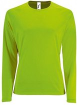SOLS Dames/dames Sportief T-Shirt met lange mouwen (Neon Groen)