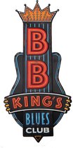 Signs-USA - BB Kings Blues Club metalen wandbord - verweerde uitvoering - 35 x 1,5 x 75 cm