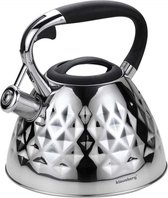 Bol.com Klausberg 7413 - Fluitketel - Diamond zilver - 3 liter aanbieding