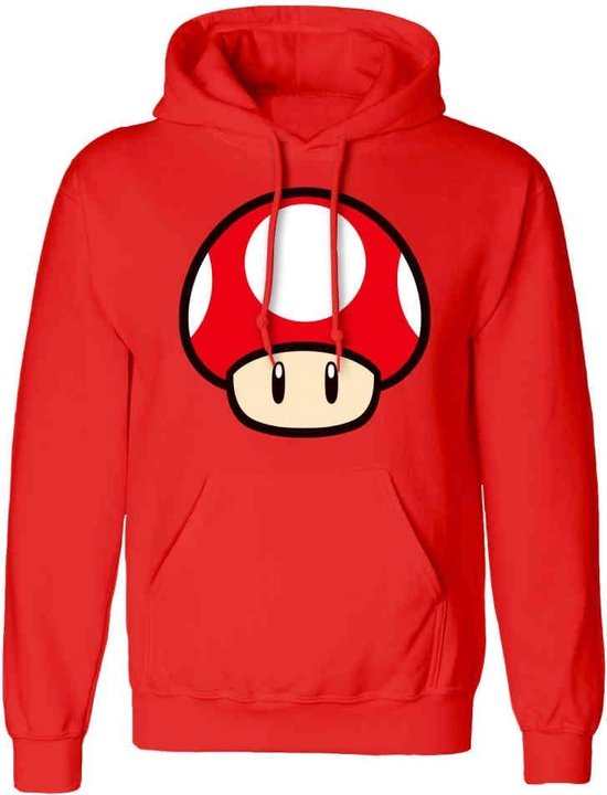Nintendo - Sweat-shirt à capuche rouge Super Mario Champignon Power Up - L