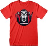 La Casa De Papel Heren Tshirt -L- Circle And Logo Rood