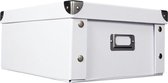 Zeller Present Opbergbox met deksel 31x26x14 cm wit - Medium - Opvouwbaar