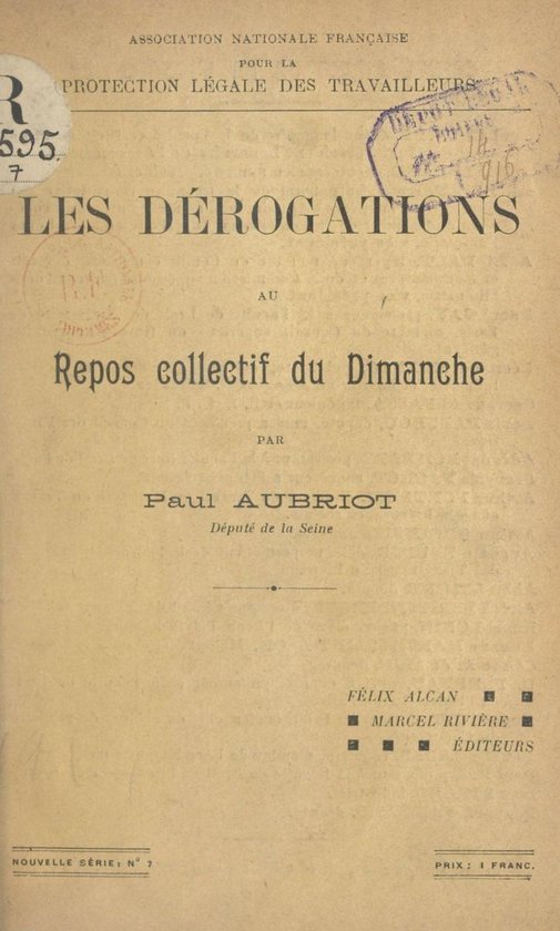 Les dérogations au repos collectif du dimanche - cover