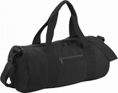 Bagbase Gewoon Varsity Barrel / Duffle Bag (20 Liter) (Zwart/Zwart)