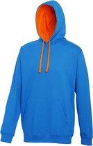 Awdis Varsity Hooded Sweatshirt / Hoodie (Saffierblauw/oranjebruin verpletteren)