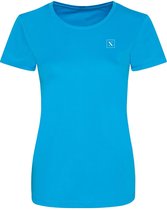 LXURY Dames Smooth Sportshirt maat XS - Trainingshirt - Blauw - Sportkleding