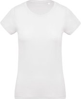Kariban Dames/dames Organic Crew T-Shirt met halsband (Wit)