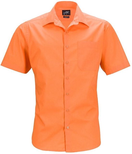 James and Nicholson Herenshort zakelijk overhemd (Oranje)