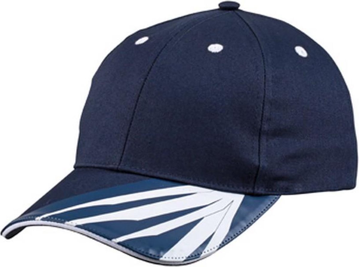 Myrtle Beach Volwassenen Unisex 6 Panel Craftsmen Cap (Marine/Navy/White)