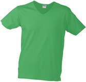 James and Nicholson Heren Slim Fit V Hals T-Shirt (Kikkergroen)