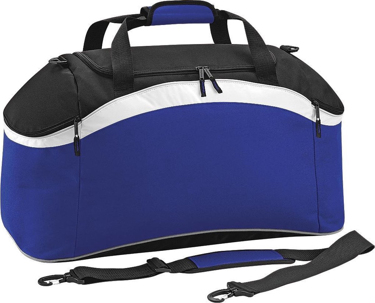 BagBase Teamkleding Sport Holdall / Duffeltas (54 liter) (Helder koninklijk/ zwart/wit)