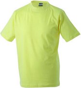 James and Nicholson Unisex Zware Ronde Tee (Lichtgeel)