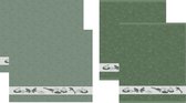DDDDD - Froggy - Theedoeken en Keukendoeken Set - Set van 4 - Katoen - Kikkerprint - 60x 65 cm/50x55 cm - Groen