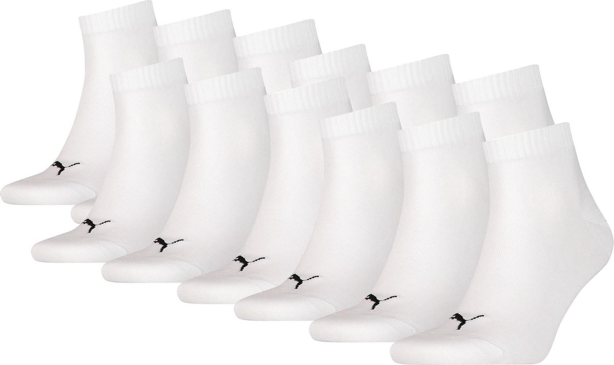 Puma Quarter Plain 12-Pack Sokken regular – Unisex Wit