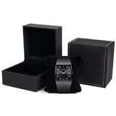 NIBOSI - Relogio Masculino - Horloge voor mannen - 2020/2021 - 34mm - 3 ATM waterdicht – Zwart met zilveren wijzers - Geschenkset