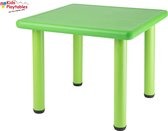 Vierkante Kunststof Kindertafel - kleur groen- Plastic tafel - Kleurtafel / speeltafel / knutseltafel / tekentafel / kunstof tafel - zitgroep set / kinder speeltafel - kinderzetel - stoel kin