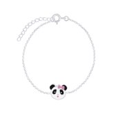 Armband meisje | Zilveren armband met hanger, panda