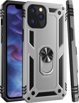 iPhone 12 Pro Max Hoesje Grijs - Anti-Shock Hybrid Armor met Kickstand Ring