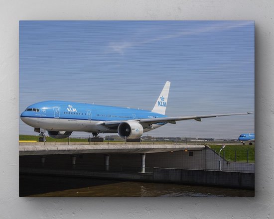 KLM Boeing 777-200 Taxiënd Aluminium print - inclusief ophangplaatjes - luchtvaart muurdecoratie