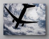 - Schilderij - Klm Boeing Belly Shot Inclusief Ophangplaatjes Luchtvaart Muurdecoratie - Multicolor - 80 X 60 Cm