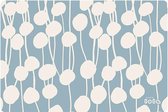 4x Placemat cotton field blauw - 30x45cm - anti-slip - onderlegger - tafeldecoratie - tafel dekken