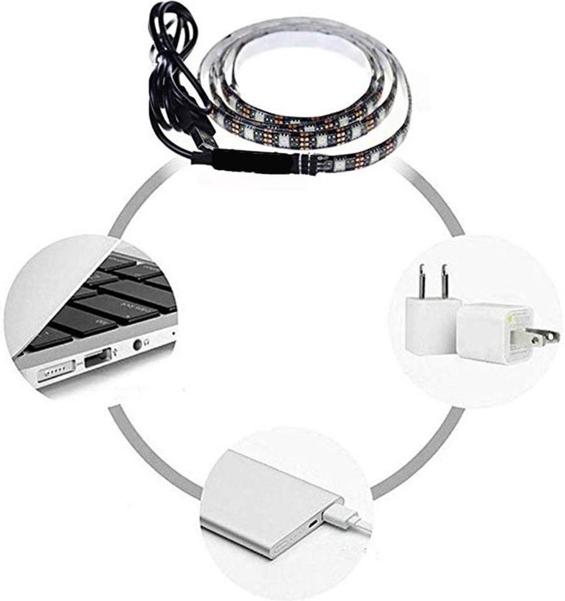 USB Flexibele Ledstrip 5 Meter RGB Color Ambiance LED strip