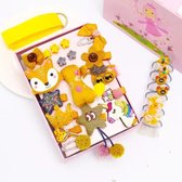 Haaraccessoires set voor meisjes/Baby's-Haarspeldjes-Haarelastiekjes-Haarklem-Meisjes Cadeau-24 Delig- Oker geel