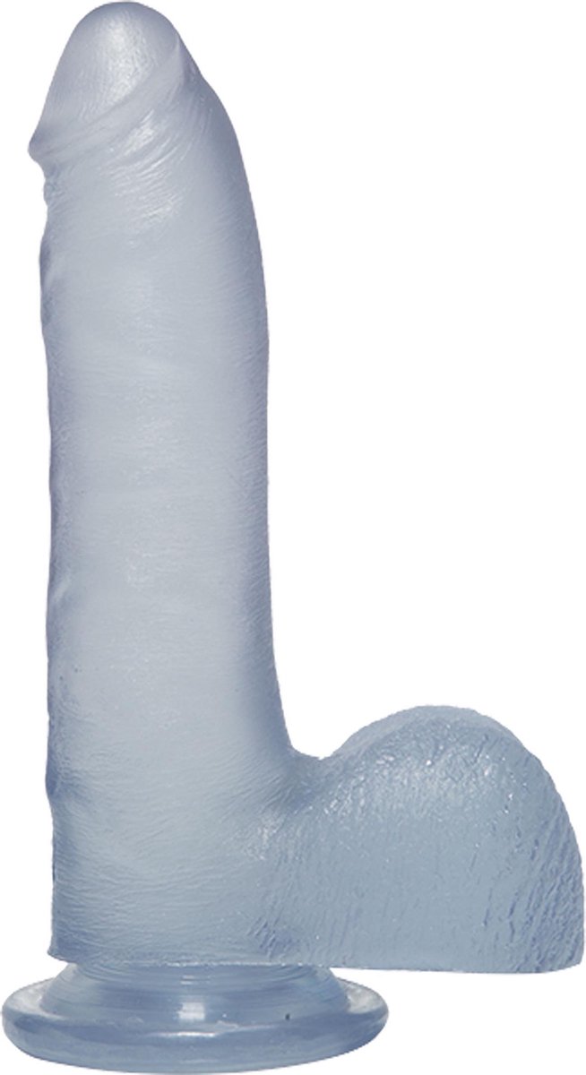 Goedkoopste 7 Inch Thin Cock with Balls - Clear