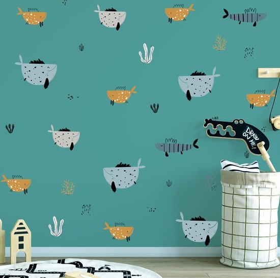 Muursticker | Vissen | Wanddecoratie | Muurdecoratie | Slaapkamer | Kinderkamer | Babykamer | Jongen | Meisje | Decoratie Sticker