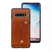 Samsung Galaxy S10 Card Case | Hoogwaardig PU Leren Hoesje | Kaarthouder | Telefoonhoesje | Bruin