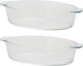 6x Mini plats à four ovale en verre 400 ml 20 x 11 x 5 cm - Plats à four - Plats de Plats de présentation