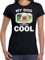 Poedel honden t-shirt my dog is serious cool zwart - dames - Poedels liefhebber cadeau shirt XL