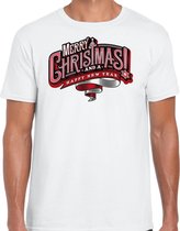 Merry Christmas Kerstshirt / Kerst t-shirt wit voor heren - Kerstkleding / Christmas outfit XL