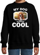 Basset honden trui / sweater my dog is serious cool zwart - kinderen - Basset liefhebber cadeau sweaters 12-13 jaar (152/164)