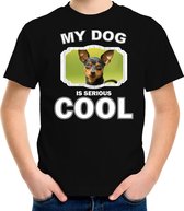 Dwergpinscher honden t-shirt my dog is serious cool zwart - kinderen - Dwergpinschers liefhebber cadeau shirt XS (110-116)
