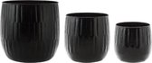 Zakkia Metalen Plantenpotten Set of 3 Zwart - Bloempot voor binnen en buiten - Set van 3 Potten Ø 23cm Ø 30cm Ø 38cm - Metaal - Handgemaakt - Bloempot Zwart