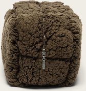 Omay Pouch -  Toilettas voor Dames - Reisetui Groen - Teddy - 24x11x11 cm - Handmade