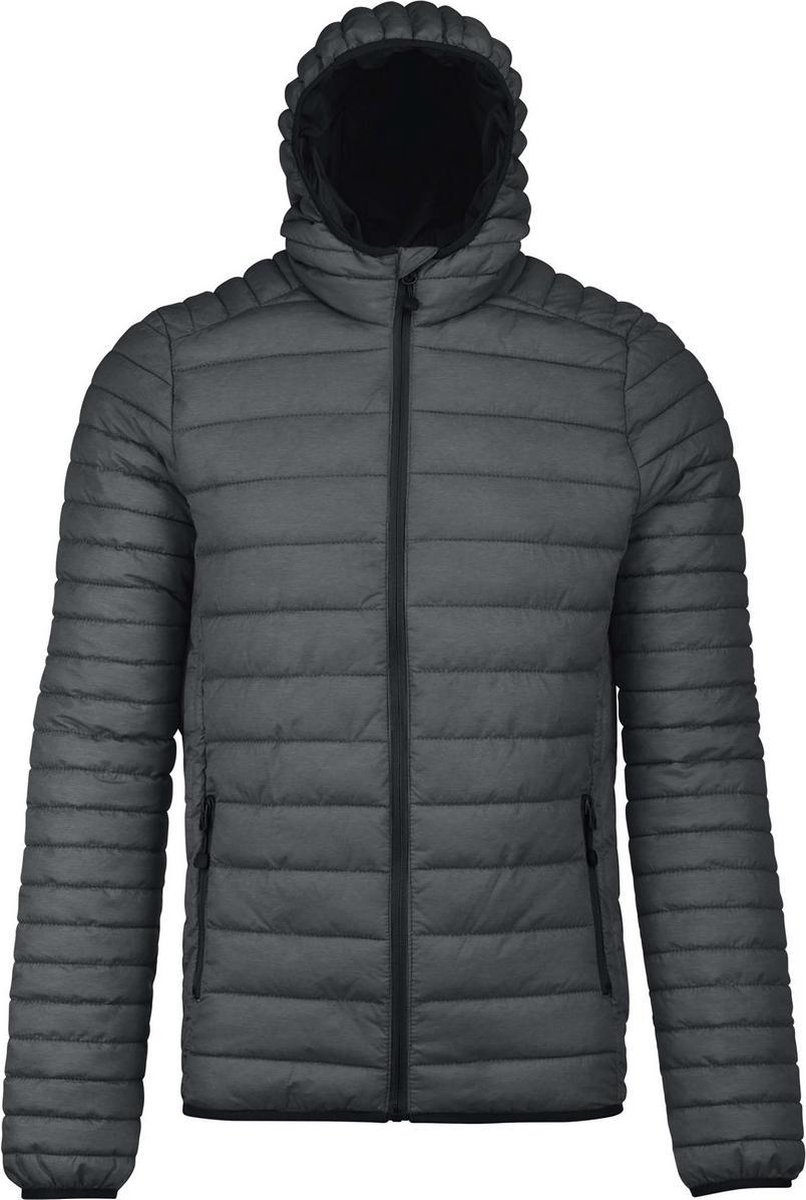 Kariban Heren Lichtgewicht Hooded Down Jacket Donkergrijs Mergel
