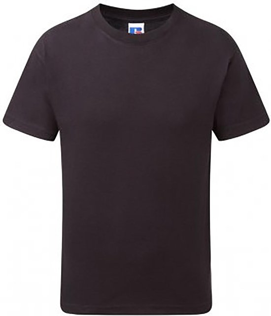 Russell Kinderen/Kinderen Slank T-Shirt met korte mouwen (Zwart)
