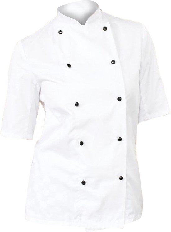 Dames/dames Korte Mouwen Chef-koks Jasje / Chef-kokskleding (Pakket van 2) (Wit) | bol.com