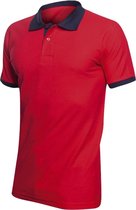 SOLS Prins Unisex Contrast Pique Korte Mouw Katoenen Poloshirt (Rood/Franse marine)