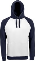 SOLS Unisex Seattle Contrast Raglan Hoodie (Witte/franse marine)