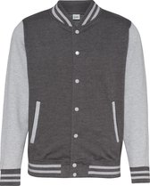 Awdis Unisex Varsity Jacket (Houtskool/Heather Grey)