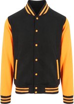 AWDis College jacket, Jet Black/ Orange Crush Maat XL