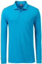 James and Nicholson Heren Werkkleding Lange Mouwen Zak Polo (Turquoise)