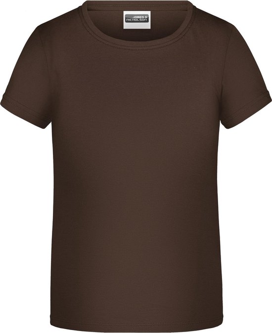 James And Nicholson Childrens Girls Basic T-Shirt (Bruin)