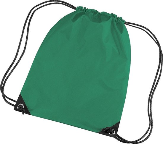 Bagbase Premium Gymsac Waterbestendige Zak (11 Liter) (Pakket van 2) (Kelly Groen)